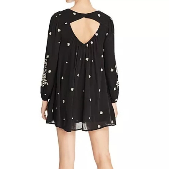 Free People Sweet Tennessee Embroidered Dress Tunic Top Black Size Small - Picture 3 of 10